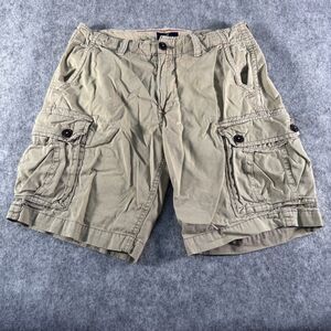 American Eagle Cargo Shorts Mens 33x10 Beige Classic Casual Outdoor Y2K